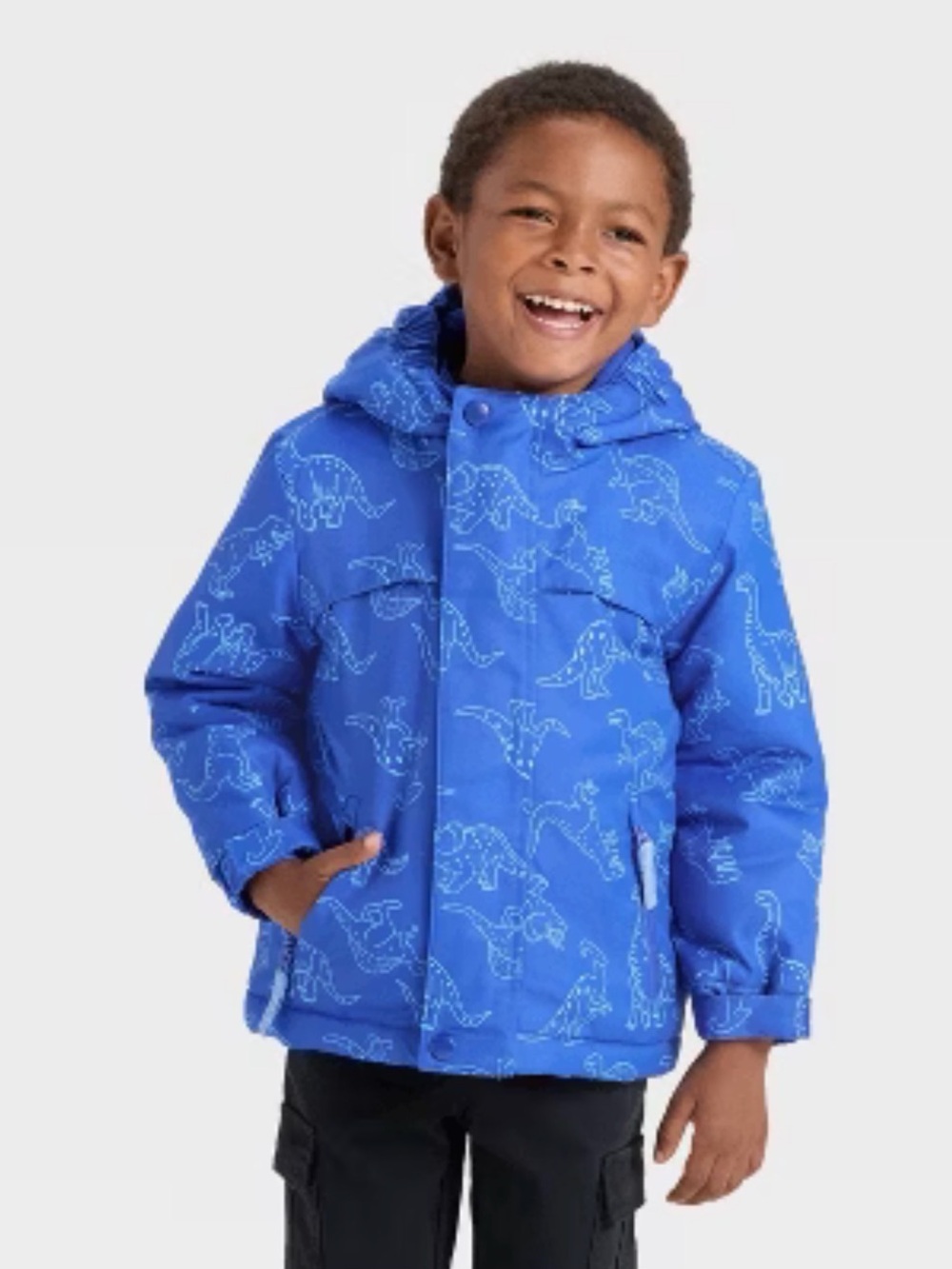 Cat & Jack 3-in-1 Snowplay Jacket Blue Dinosaur All-Weather Coat Boys 2T NWT